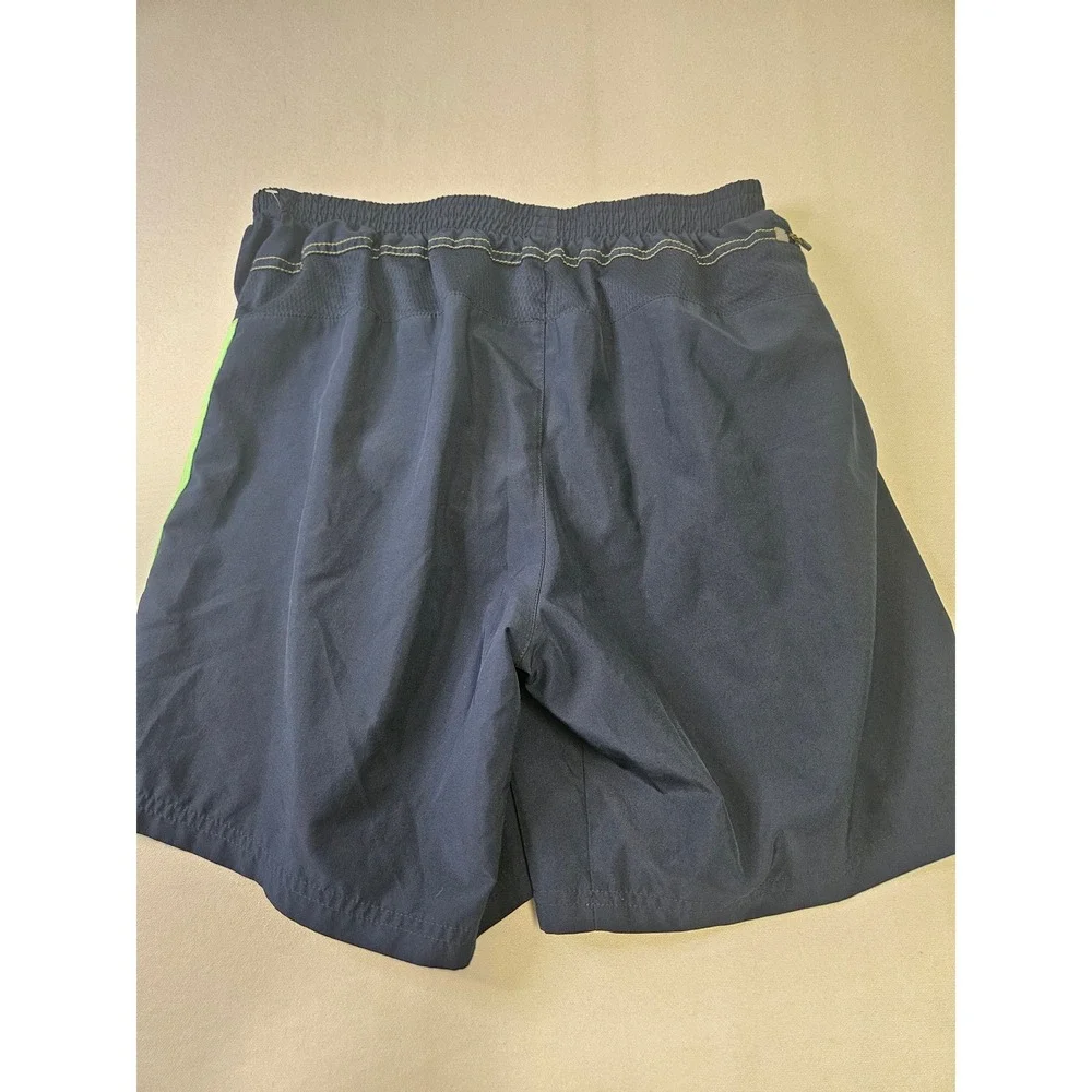 Adidas Response Shorts Mens Large Navy Blue Climalite S14752 Neon Stripes 7in